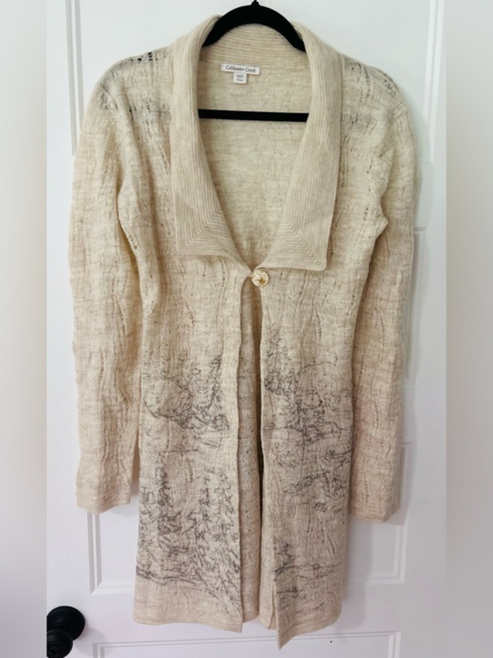 Coldwater Creek 100% Wool Scenic Cardigan Sweater Coat Size XS Cottagecore